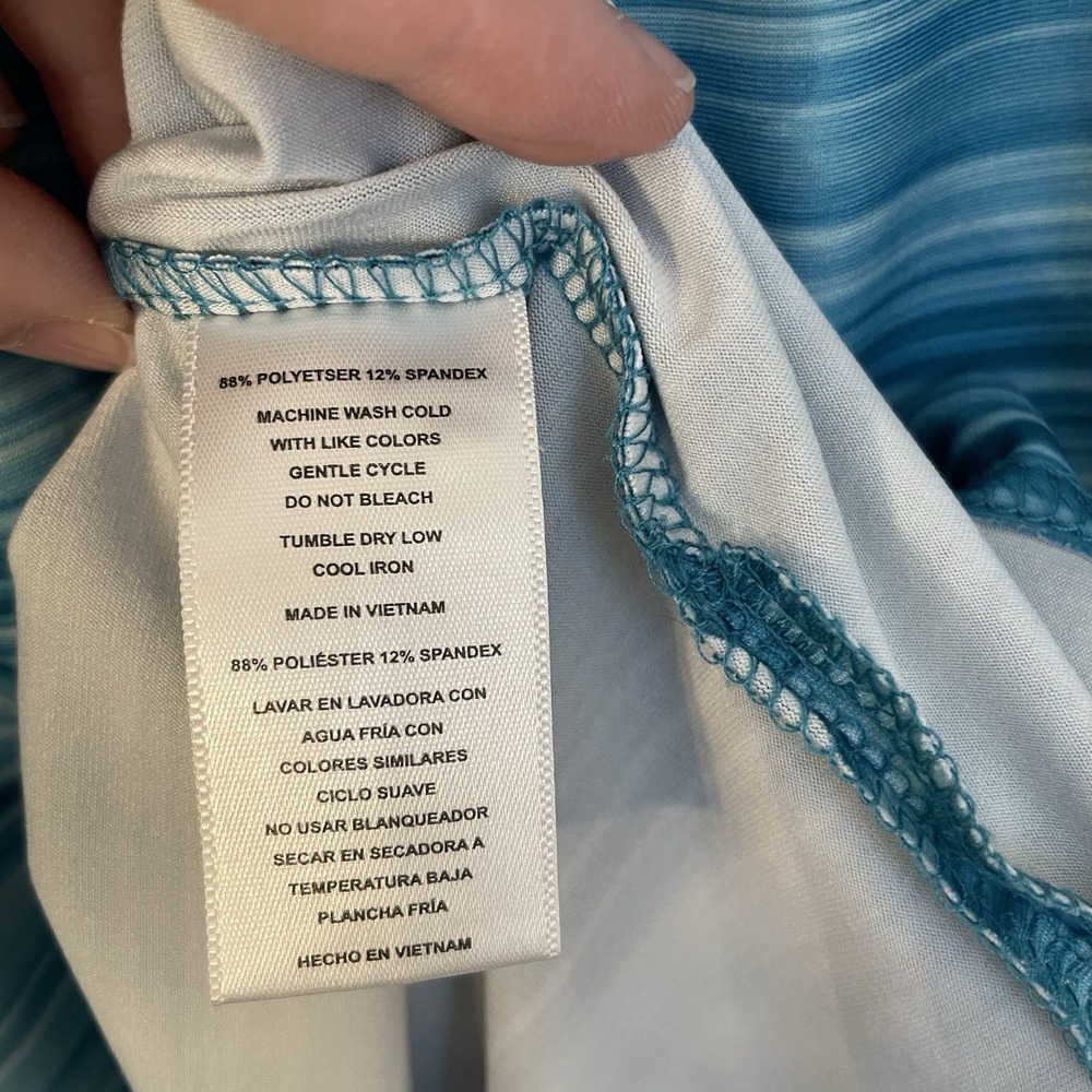 Hickey Freeman Performance Fabric Aqua Polo Golf Shirt Men's Medium Stretch - Picture 8 of 14